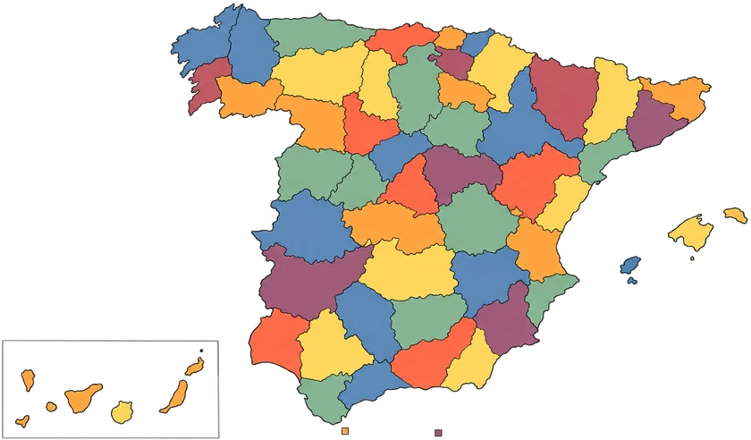 Mapa de España con las comunidades autónomas